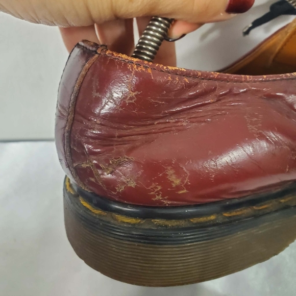 Dr. Martens Burgundy Leather Oxfords Shoes - Picture 6 of 13